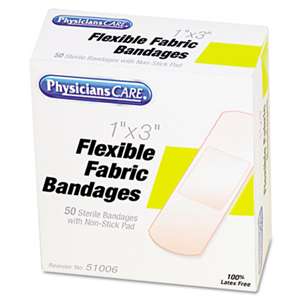 ACME UNITED CORPORATION First Aid Fabric Bandages, 1" x 3", 50/Box