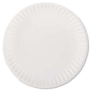 AJM PACKAGING CORP. White Paper Plates, 9" Diameter, 100/Bag, 10 Bags/Carton