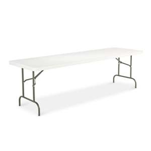 ALERA Resin Rectangular Folding Table, Square Edge, 96w x 30d x 29h, Platinum