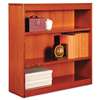 ALERA Square Corner Wood Bookcase, Three-Shelf, 35-5/8 x 11-3/4 x 36, Medium Cherry