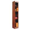 ALERA Narrow Profile Bookcase, Wood Veneer, Six-Shelf, 12w x 72h, Medium Cherry