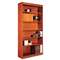 ALERA Square Corner Wood Bookcase, Six-Shelf, 35-5/8w x 11-3/4d x 72h, Medium Cherry