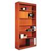 ALERA Square Corner Wood Bookcase, Six-Shelf, 35-5/8w x 11-3/4d x 72h, Medium Cherry