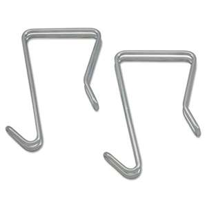 ALERA Single Sided Partition Garment Hook, Silver, Steel, 2/PK