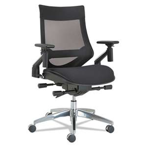 ALERA Alera EB-W Series Pivot Arm Multifunction Mesh Chair, Black/Aluminum Frame