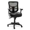 ALERA Alera Elusion Series Mesh Mid-Back Multifunction Chair, Black Leather