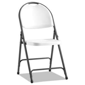 ALERA Molded Resin Folding Chair, White/Black Anthracite, 4/Carton