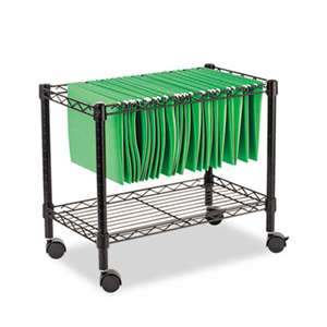 ALERA Single-Tier Rolling File Cart, 24w x 14d x 21h, Black