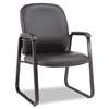 ALERA Alera Genaro Series Guest Chair, Black Leather, Sled Base
