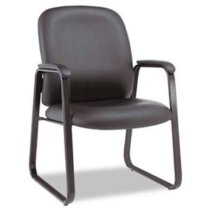 ALERA Alera Genaro Series Guest Chair, Black Leather, Sled Base