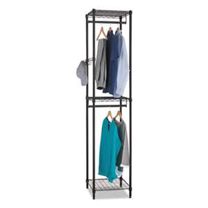 ALERA Wire Shelving Garment Tower, 18w x 18d x 81 3/4h, Black