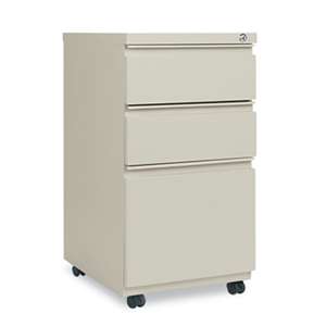 ALERA Three-Drawer Metal Pedestal File With Full-Length Pull, 14 7/8w x 19 1/8d, Putty