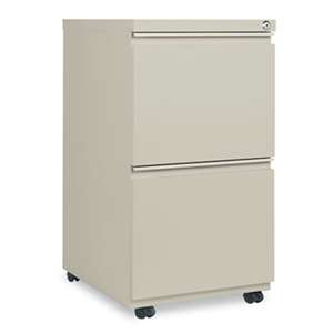 ALERA Two-Drawer Metal Pedestal File With Full-Length Pull, 14 7/8w x 19 1/8d, Putty