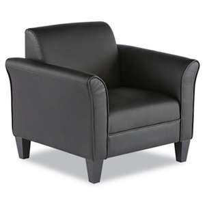 ALERA Alera Reception Lounge Series Club Chair, Black/Black Leather