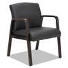 ALERA Alera Reception Lounge Series Guest Chair, Espresso/Black Leather