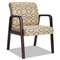 ALERA Alera Reception Lounge Series Guest Chair, Mahogany/Tan Fabric