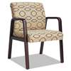 ALERA Alera Reception Lounge Series Guest Chair, Mahogany/Tan Fabric