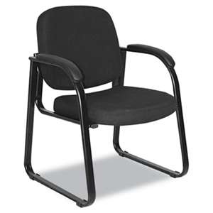 ALERA Alera Reception Lounge Series Sled Base Guest Chair, Black Fabric