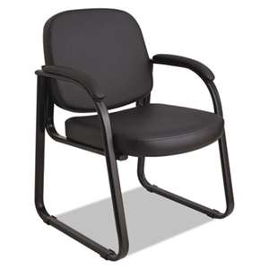 ALERA Alera Genaro Series Sled Base Guest Chair, Black Vinyl