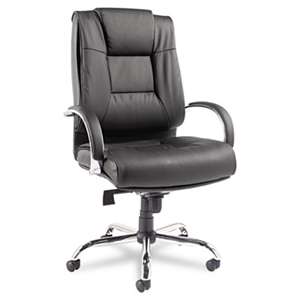 ALERA Alera Ravino Big & Tall Series High-Back Swivel/Tilt Leather Chair, Black