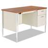 ALERA Single Pedestal Steel Desk, Metal Desk, 45-1/4w x 24d x 29-1/2h, Cherry/Putty