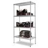 ALERA Industrial Heavy-Duty Wire Shelving Starter Kit, 4-Shelf, 36w x 18d x 72h,Silver