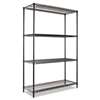 ALERA Industrial Heavy-Duty Wire Shelving Starter Kit, 4-Shelf, 48w x 18d x 72h, Black