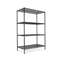 ALERA Industrial Heavy-Duty Wire Shelving Starter Kit, 4-Shelf, 48w x 24d x 72h, Black