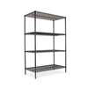 ALERA Industrial Heavy-Duty Wire Shelving Starter Kit, 4-Shelf, 48w x 24d x 72h, Black