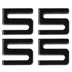 ALERA Wire Shelving S Hooks, Metal, Black, 4 Hooks/Pack