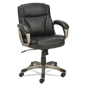 ALERA Alera Veon Series Low-Back Leather Task Chair w/Coil Spring Cushioning, Black