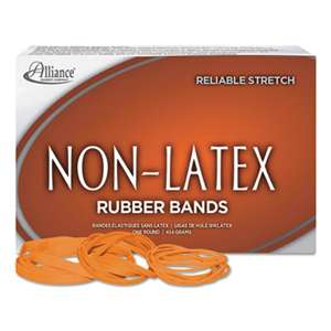 ALLIANCE RUBBER Non-Latex Rubber Bands, Sz. 117B, Orange, 7 x 1/8, 250 Bands/1lb Box
