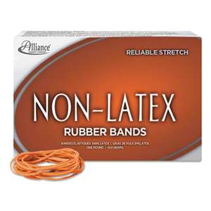 ALLIANCE RUBBER Non-Latex Rubber Bands, Sz. 19, Orange, 3-1/2 x 1/16, 1750 Bands/1lb Box