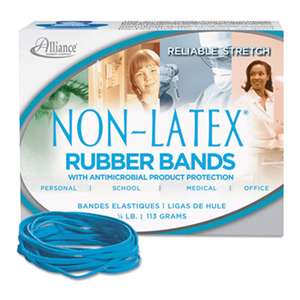 ALLIANCE RUBBER Antimicrobial Non-Latex Rubber Bands, Sz. 33, 3-1/2 x 1/8, .25lb Box