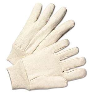 ANCHOR Light-Duty Canvas Gloves, White, 12 Pairs