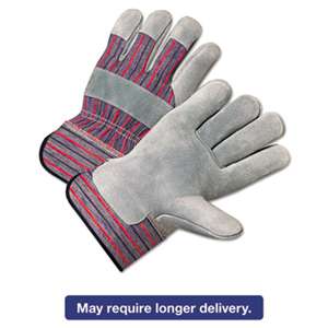 ANCHOR 2000 Series Leather Palm Gloves, Gray/Red, Large, 12 Pairs
