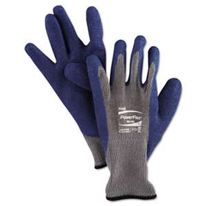 ANSELL LIMITED PowerFlex Gloves, Blue/Gray, Size 10, 1 Pair