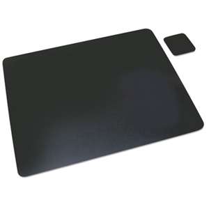 ARTISTIC LLC Leather Desk Pad w/Coaster, 19 x 24, Black