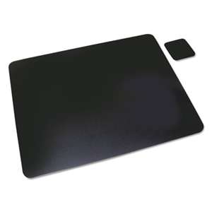 ARTISTIC LLC Leather Desk Pad w/Coaster, 20 x 36, Black