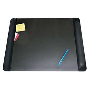 ARTISTIC LLC Executive Desk Pad with Leather-Like Side Panels, 24 x 19, Black