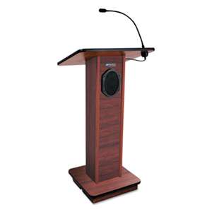 AMPLIVOX PORTABLE SOUND SYS. Elite Lecterns with Sound System, 24w x 18d x 44h, Mahogany