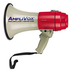 AMPLIVOX PORTABLE SOUND SYS. MityMeg Piezo Dynamic Megaphone, 15W, 5/8 Mile Range