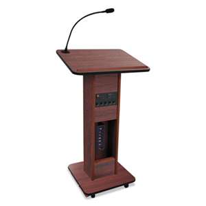 AMPLIVOX PORTABLE SOUND SYS. Elite Lecterns with Wireless Sound System, 24w x 18d x 44h, Mahogany