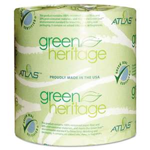 ATLAS PAPER MILLS Green Heritage Toilet Tissue, 4 1/2 x 3 4/5 Sheets, 1-Ply, 1000/Roll, 96 Roll/CT