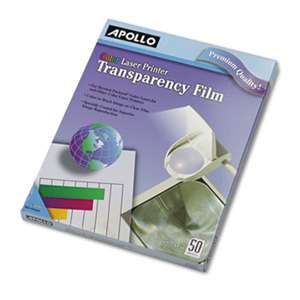 Apollo CG7070 Color Laser-Device Transparency Film, Letter, Clear, 50/Box