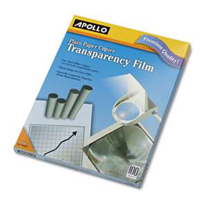 APOLLO AUDIO VISUAL B/W Laser Transparency Film w/o Sensing Stripe, Letter, Clear, 100/Box