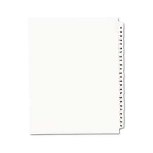 AVERY-DENNISON Avery-Style Legal Exhibit Side Tab Divider, Title: 51-75, Letter, White