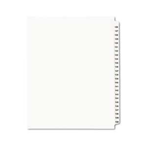 AVERY-DENNISON Avery-Style Legal Exhibit Side Tab Divider, Title: 126-150, Letter, White
