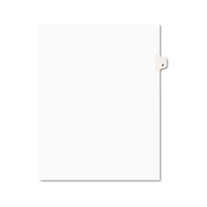 AVERY-DENNISON Avery-Style Legal Exhibit Side Tab Dividers, 1-Tab, Title F, Ltr, White, 25/PK