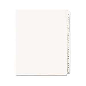 AVERY-DENNISON Allstate-Style Legal Exhibit Side Tab Dividers, 26-Tab, A-Z, Letter, White